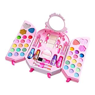 女孩化妆套装儿童礼物可水洗生日公主蛋糕彩妆盒手提箱过家家玩具