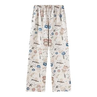 卡之恋睡裤女2025新款纯棉夏季薄款长裤可爱卡通学生直筒裤家居裤