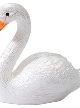 微景观造景石块白天鹅公仔摆件