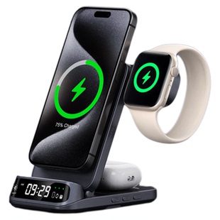 SwanScout 708M Magnetic Wireless Charging Station 3 in 1 for iPhone17 16 Series / iWatch11 / AirPods