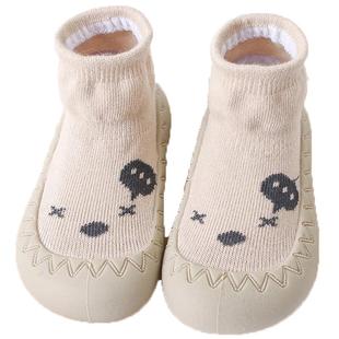 宝宝鞋袜护脚春夏款胶底防滑软底新生儿学步鞋卡通儿童地板鞋男女