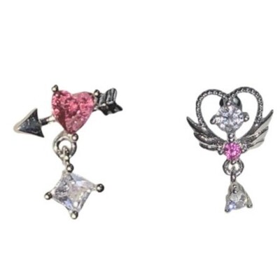 爱心月亮权杖小熊耳骨钉原创女