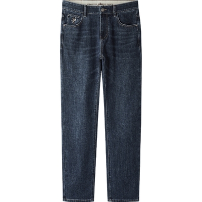 海澜之家印花绣花时尚直筒牛仔裤