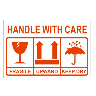 易碎品标贴小心轻放快递货物勿压