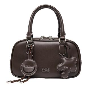 百思图包包女士2026新款斜挎包女波士顿保龄球包单肩女包手提小包