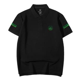 温变猩猩头印花加肥加大码polo衫男士短袖t恤翻领夏季薄款体恤衫