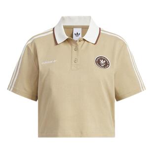 复古球衣风运动纯棉短款运动短袖POLO衫女夏adidas阿迪达斯三叶草