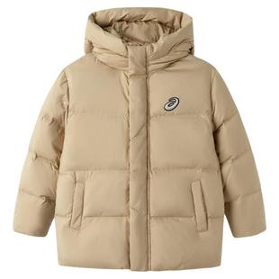 亚瑟士羽绒服童装男女童冬季新款短款面包服三防大童黑色羽绒外套