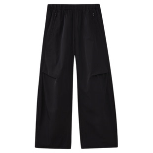 水云间黑色机能风弯刀香蕉裤女阔腿工装长裤子宽松速干2026夏新款