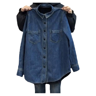 正品牛仔衬衫女装2026春季新款时尚休闲叠穿衬衣流行开衫外套上衣