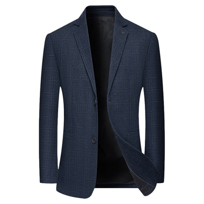 皮尔卡丹西装男外套春秋修身毛呢