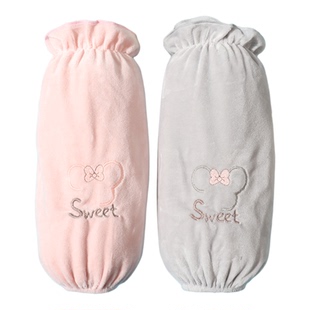 秋冬新款袖套女毛绒长款办公学生上班家务护袖米色羽绒服专用袖头