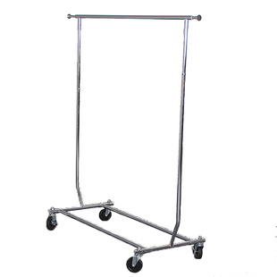 服装店不锈钢伸缩移动折叠带轮单杠展会商场促销龙门架晾直播衣架