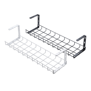 桌下置物架电线收纳槽桌底插线板收纳架办公桌电线插排整理理线器