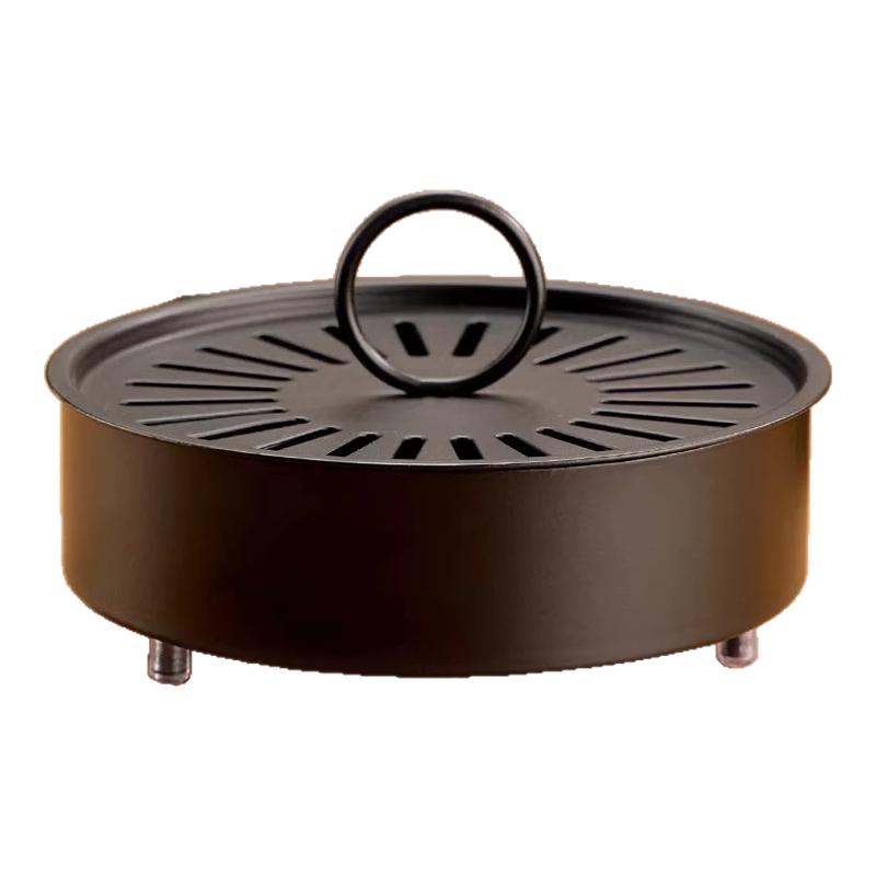 蚊香盘托不锈钢防火防烫蚊香盒创意家用带盖接灰蚊香架檀香蚊香炉