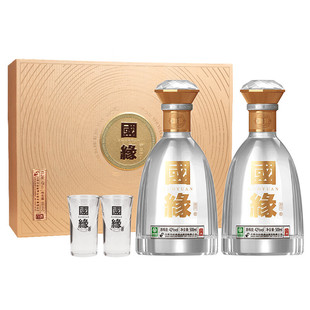 今世缘 国缘对开双开42度500ml*2瓶礼盒装商务白酒 春节年货送礼