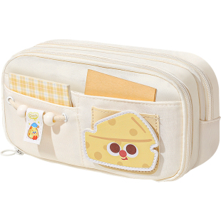 全套奶酪~笔袋女生2026新款超火高颜值ins风小学生大容量文具盒女孩款可爱多功能文具袋初中男生铅笔盒套装