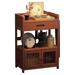 中式茶柜置物架客厅小型茶水柜茶室茶桌侧边柜茶叶茶具收纳储物柜