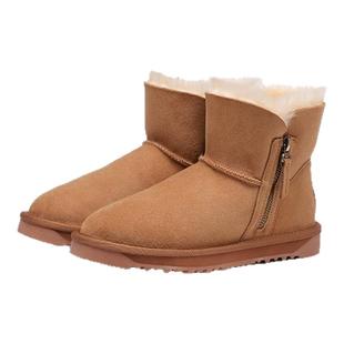 澳洲TASMAN AUS男女保暖雪地靴羊毛皮毛一体侧拉链迷你雪地靴5863