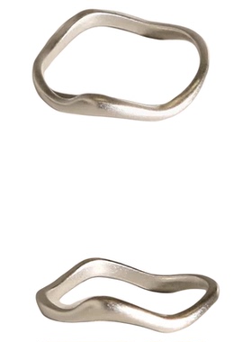 波浪素圈磨砂细戒指女