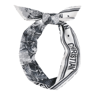 黑白小长条方巾丝巾女绑包手腕丝带发带飘带搭配衬衫脖子装饰领带