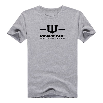 蝙蝠侠Wayne韦恩企业电影T恤衫男全棉百搭时尚男士美式印花短袖