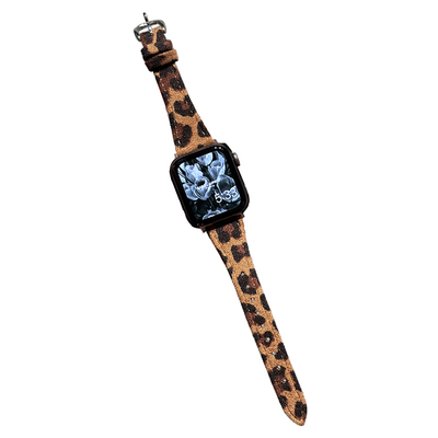 秋冬新款纤细小蛮腰豹纹表带