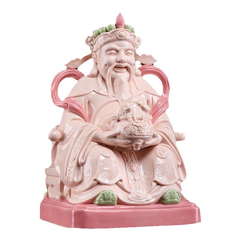 戴玉堂陶瓷文财神爷供奉摆件比干