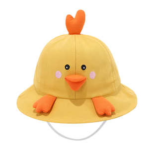 婴儿帽子春秋新款可爱动物盆帽男童女童遮阳帽宝宝防晒儿童渔夫帽
