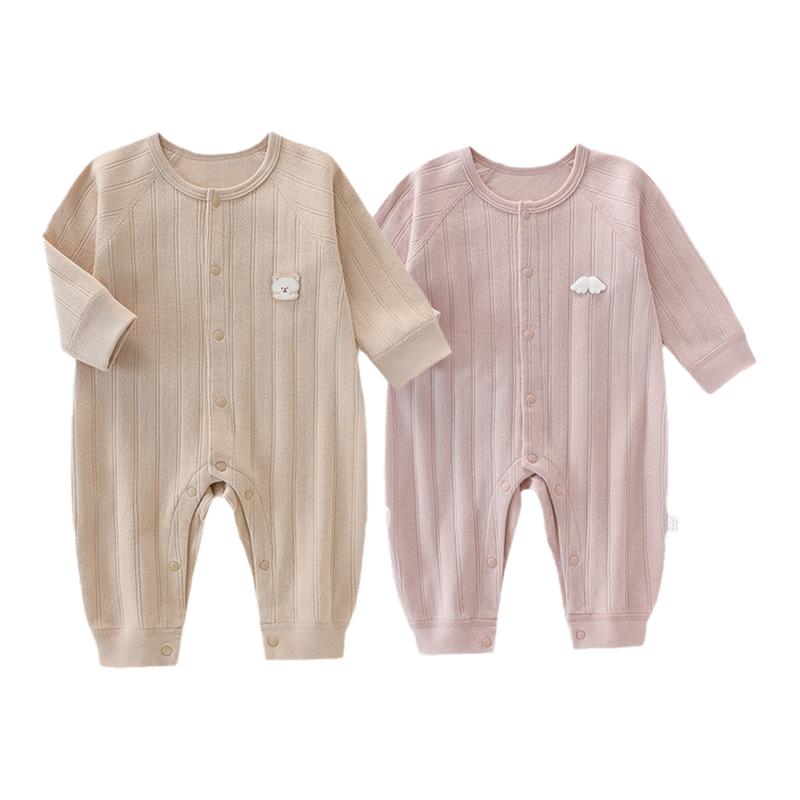 婴儿衣服连体衣夏季纯棉A类长袖打底和尚服连体哈衣男女宝宝春装