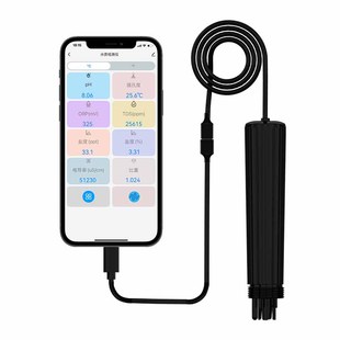 ph测试仪高精度水质检测笔水产酸碱度PH计便携式仪器多合一盐度计