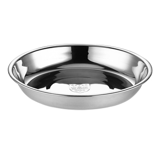 加厚304不锈钢圆盘家用装菜盘凉皮盘圆形盘子餐盘碟子浅盘烧烤盘