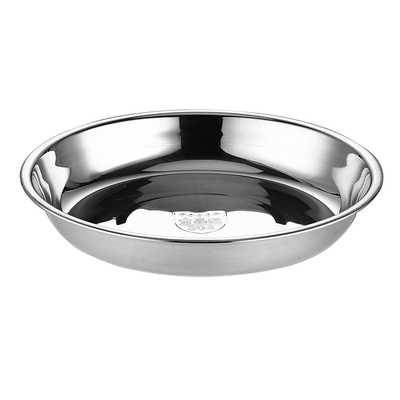 加厚家用装圆形碟子不锈钢圆盘