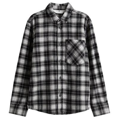 HM童装儿童男童衬衫2025年秋季新款时尚棉质法兰绒衬衫1294579