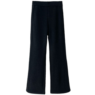 绵羊毛加厚加绒微喇裤女冬季裤子修身显瘦提臀喇叭休闲裤冬糯米裤