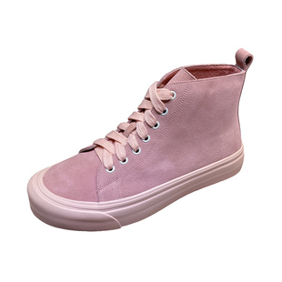 欧货春秋单靴子2024新款牛反绒真皮系带英伦女短靴厚底休闲马丁靴