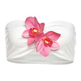 WEIRD PUSS 泰式度假风落日氛围感花朵抹胸上衣女 花卉半身裙套装