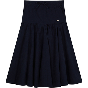 TeenieWeenie小熊女装半身裙25年冬新款时尚高腰气质优雅褶皱长裙