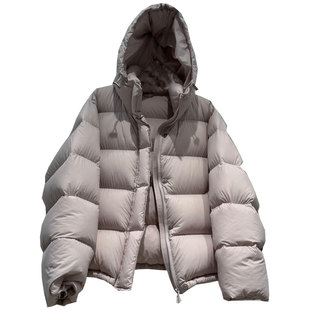 2025年新款新国标95白鸭绒羽绒服女短款连帽加厚小个子面包服外套