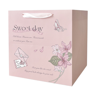 芯苼 原创花野寄信手提袋手工DIY鲜花花束插花包装盒花店花艺资材