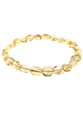 天然随形刻面黄水晶手串男女款