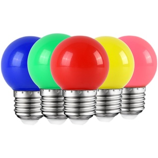 家用迷你创意彩色灯泡led灯螺口小球泡七彩浪漫卧室单个台灯装饰