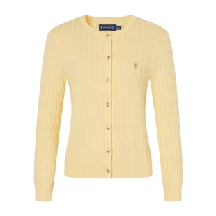 POLOWALK女式长袖针织衫2025秋冬新品绞花休闲通勤针织衫上衣女款