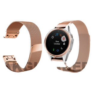 AKGLEADER米兰回环磁吸快穿表带适用于佳明Garmin Fenix 8 7S Plus 6S Pro Venu 2 Plus Vivoactive手表表带