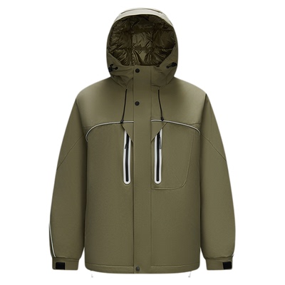 森马宽松连帽工装外套冬羽绒服男