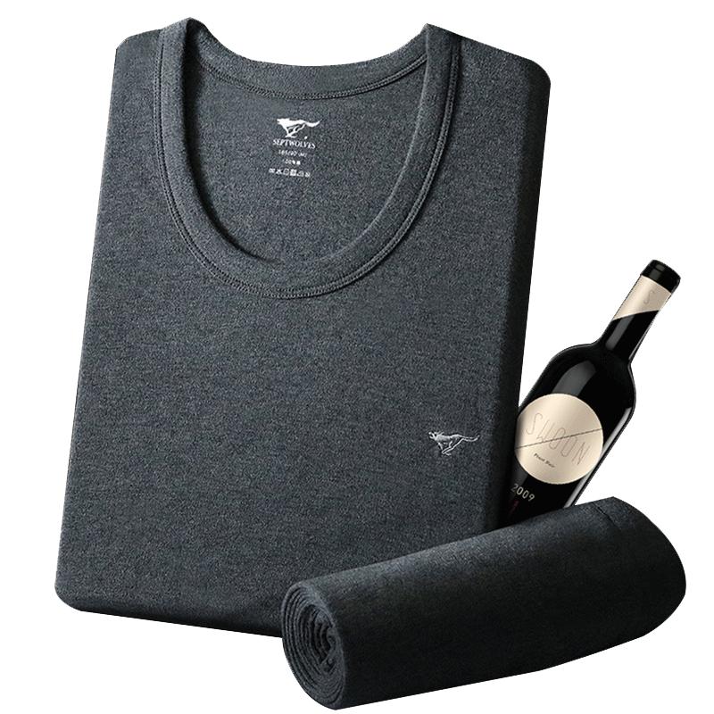 七匹狼男士青年圆领防寒保暖内衣