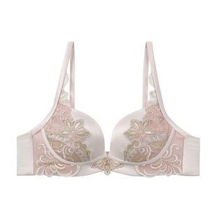 LizaCheng霓裳流光高阶刺绣性感蕾丝内衣厚款无钢圈文胸女LB00179