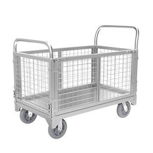 围栏手推车车搬运车拣货车带护栏平板车推货车拉货摆摊小推车