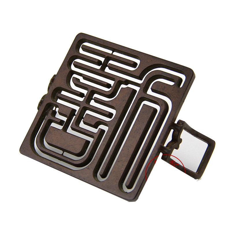 见素香坊督造 八厘米正方大篆铜制仿古专业香篆带提手香道用品8cm