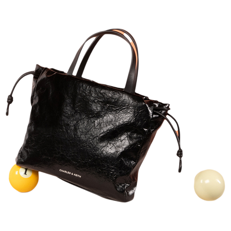 CHARLES&KEITH秋冬女包CK2-30151421柔软抽绳手提单肩托特包女